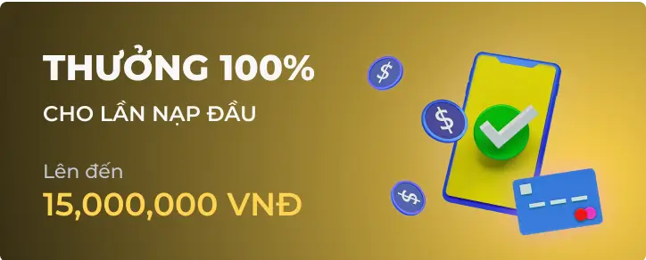 Hình ảnh quảng cáo cho chương trình Thưởng 100% tại qqbetwins